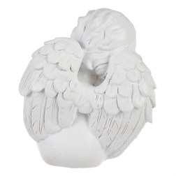 Andílek sedící - figurka z polyresinu, barva bílá.