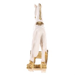Houpací koník - soška z polyresinu, malá, barva bílo - zlatá.