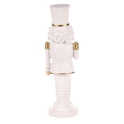 Voják v uniformě - soška z polyresinu, velká, barva bílo - zlatá.