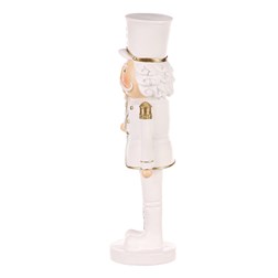 Voják v uniformě - soška z polyresinu, velká, barva bílo - zlatá.