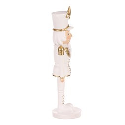 Voják v uniformě - soška z polyresinu, střední vel., barva bílo - zlatá.