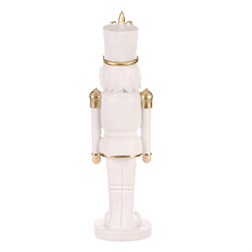 Voják v uniformě - soška z polyresinu, střední vel., barva bílo - zlatá.