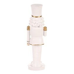 Voják v uniformě - soška z polyresinu, malá, barva bílo - zlatá.