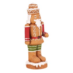 Perníkový voják - figurka z MgO keramiky, hnědý s barevným zdobením.