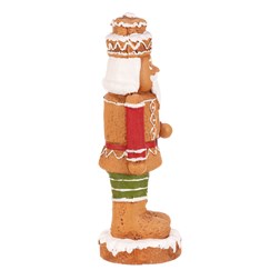 Perníkový voják - figurka z MgO keramiky, hnědý s barevným zdobením.