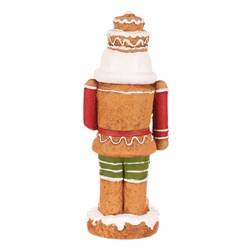 Perníkový voják - figurka z MgO keramiky, hnědý s barevným zdobením.