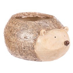 Ježek - zahradní dekorace, obal na květiny, magnesium