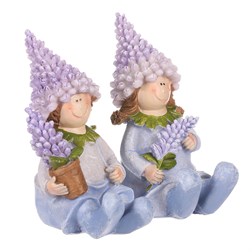 Panáčci levandulový, sedící, mix 2 druhů, polyresin. Cena za 1ks.