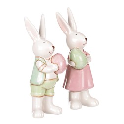Zajíc a zaječice z keramiky, mix 4 druhů. Cena za 1ks.