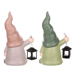 Trpaslík s lucernou, mix 2 barev, keramika.