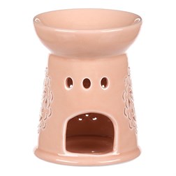 Aroma lampa s motivem mandaly, meruňková barva, porcelán.