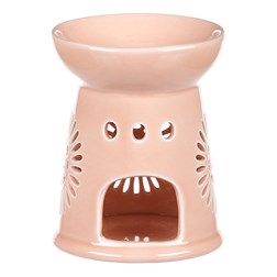 Aroma lampa s motivem sedmikrásky, meruňková barva, porcelán.