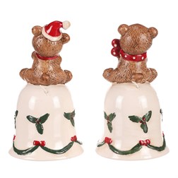 Zvonek s medvídkem, porcelán, mix 2 druhů, cena za 1 ks