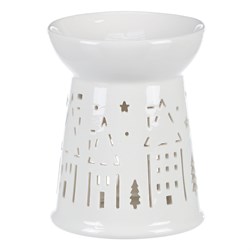 Aroma lampa - vánoční, porcelán, barva modrá