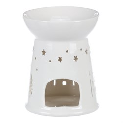 Aroma lampa - vánoční, porcelán, barva modrá
