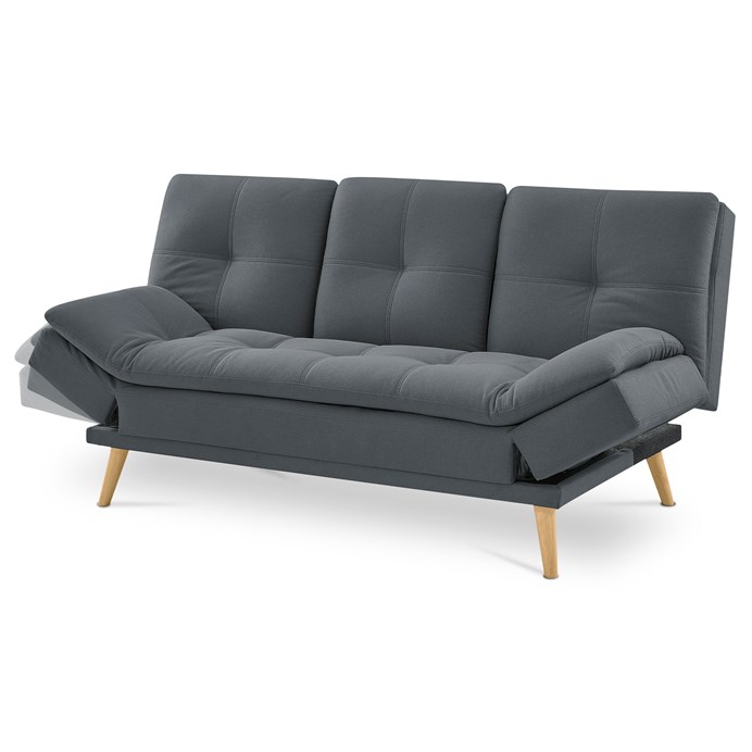 Trojmiestna pohovka, sivá, látka, ASB-4720 GREY2