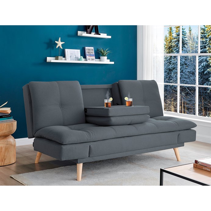 Trojmiestna pohovka, sivá, látka, ASB-4720 GREY2