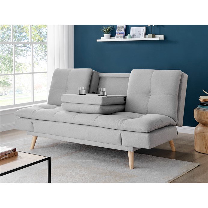 Trojmiestna pohovka, sivá, látka, ASB-4720 SIL2