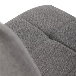 Jídelní set 1+4, stůl 130x70, deska slinutý kámen v imitaci šedého matného mramoru, židle šedá látka, madlo černý lak