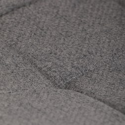 Jídelní set 1+4, stůl 130x70, deska slinutý kámen v imitaci šedého matného mramoru, židle šedá látka, madlo černý lak