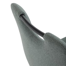 Jídelní set 1+4, stůl 130x70, deska slinutý kámen v imitaci šedého matného mramoru, židle zelená látka, madlo černý lak