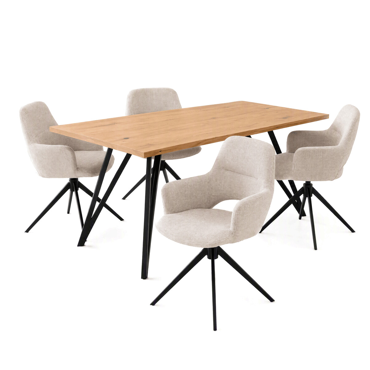 Jídelní set s 4 židlemi Polaris ASE-1041 – CRM2 Autronic