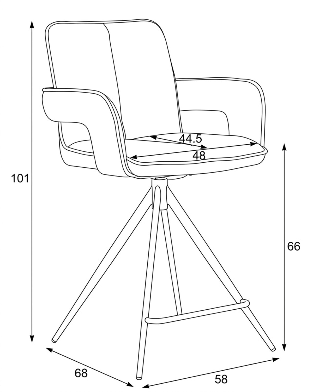 Barová židle otočná 180° AUB-F1146 Autronic (foto 14)
