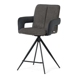 Barová stolička otočná 180°, sivá, látka, AUB-F1146 GREY2