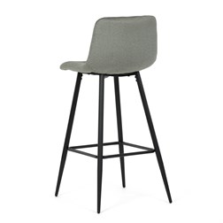 Židle barová, zelená látka, čtyřnohá kovová podnož, černý mat