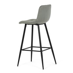 Židle barová, zelená látka, čtyřnohá kovová podnož, černý mat