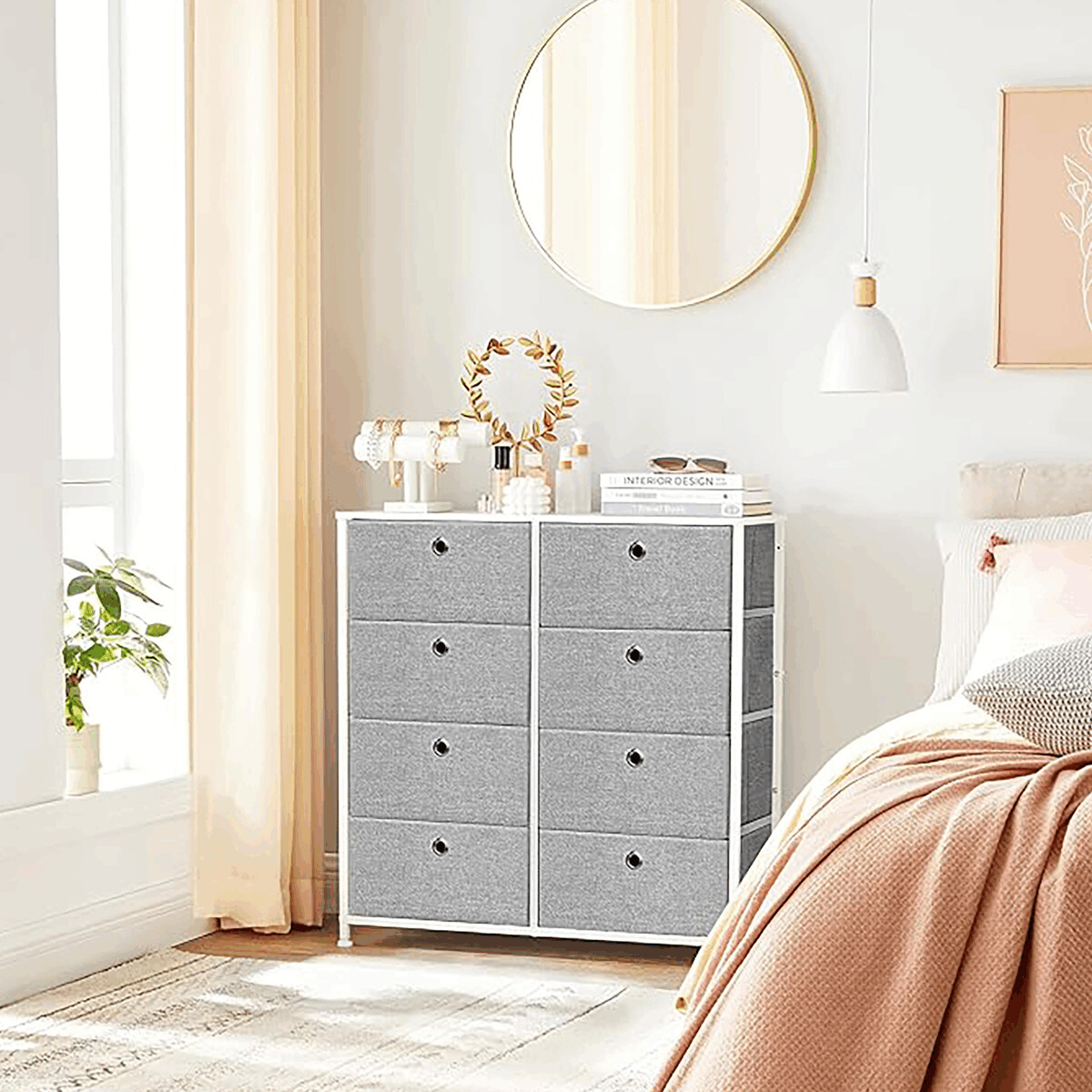 Komoda látková AUK-E1024 Biela