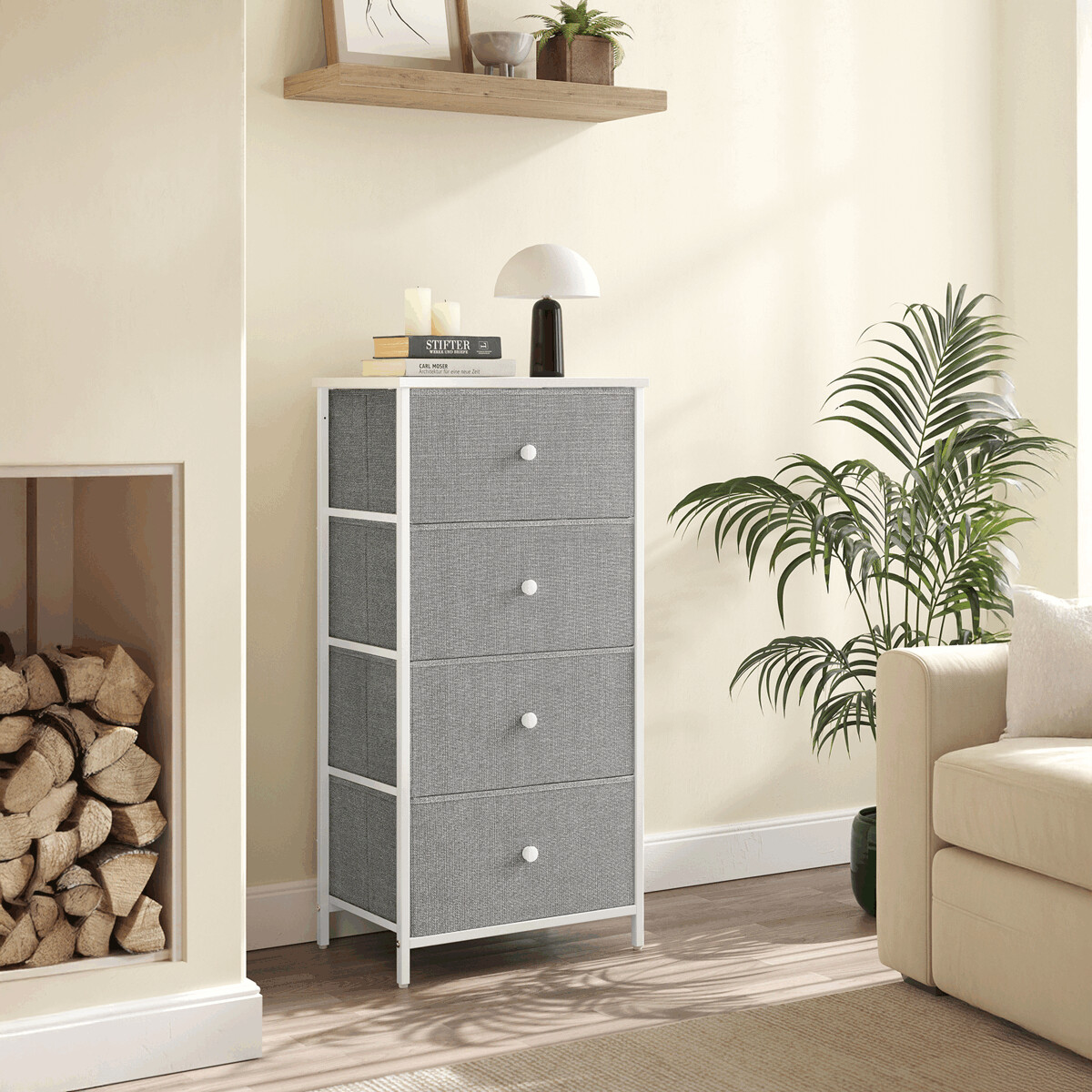 Komoda látková AUK-E1031 Biela