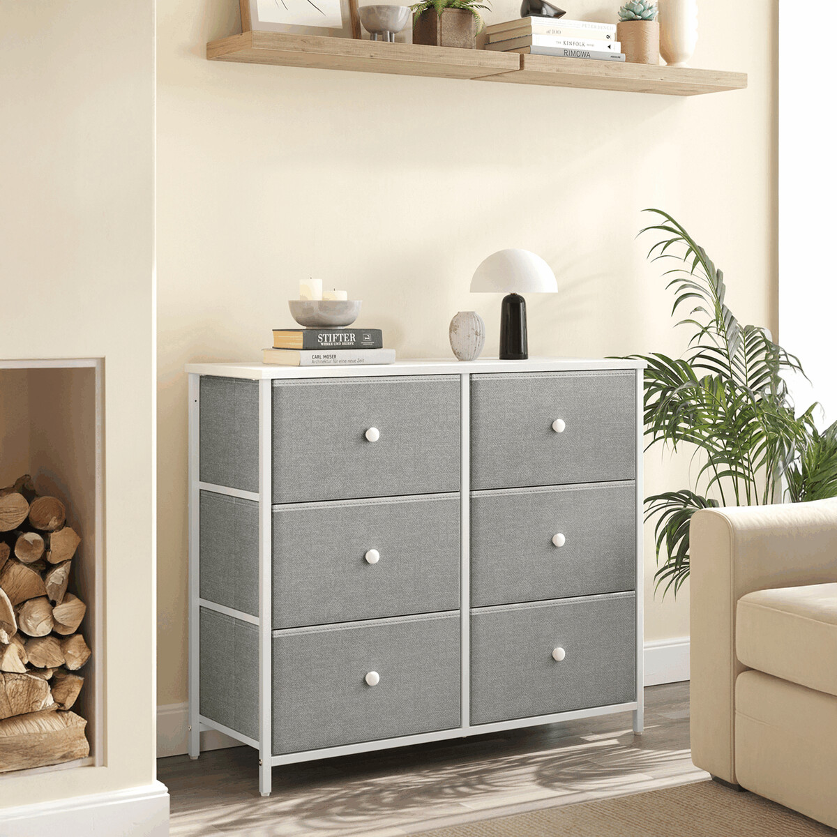 Komoda látková AUK-E1032 Biela