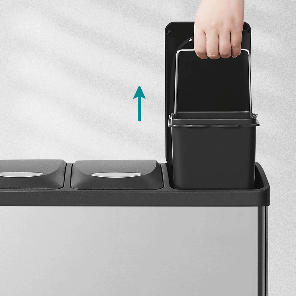 Kôš na triedený odpad kov/plast AUK-E1124 Strieborná