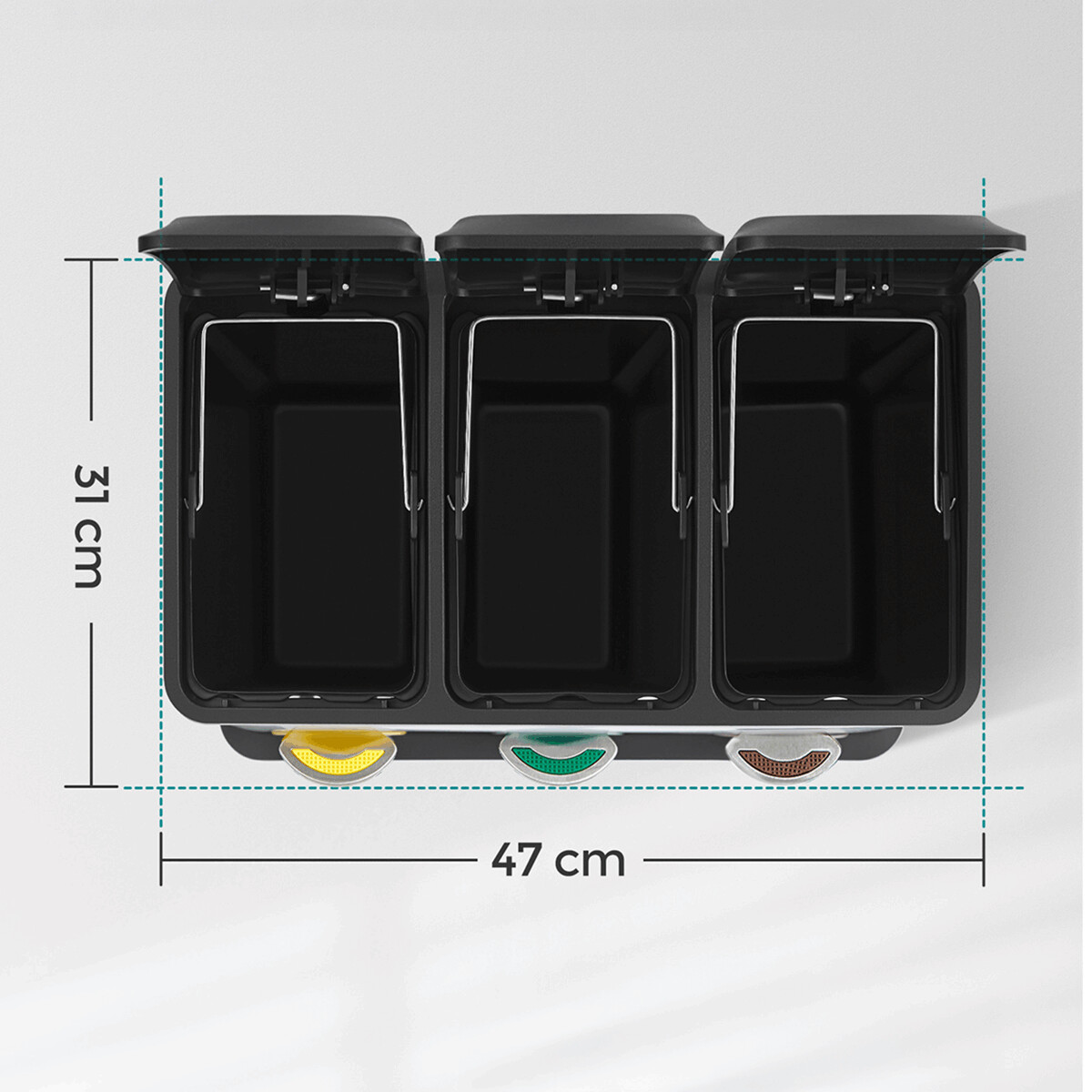 Kôš na triedený odpad kov/plast AUK-E1124 Strieborná