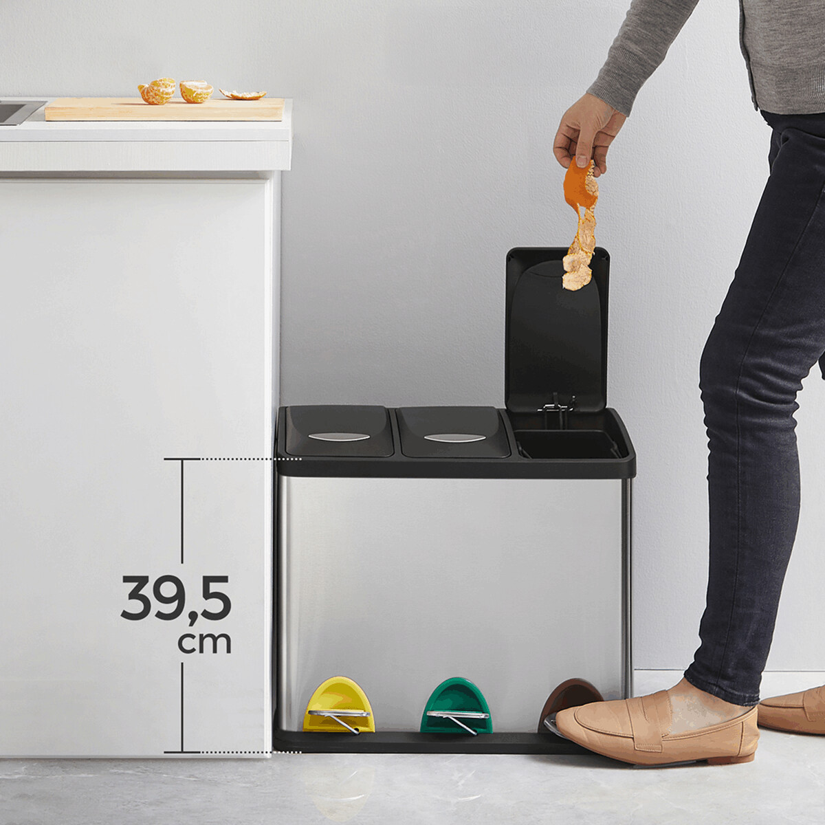 Kôš na triedený odpad kov/plast AUK-E1124 Strieborná