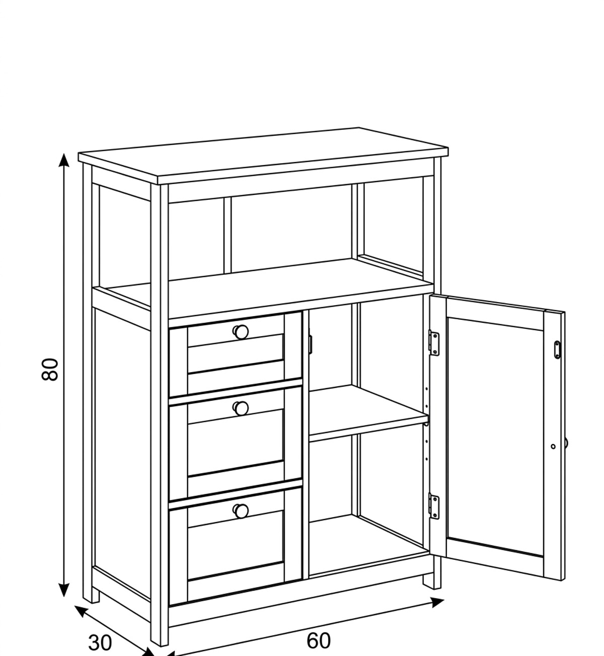 Komoda 60x30x80cm AUK-E1154 Autronic (foto 10)