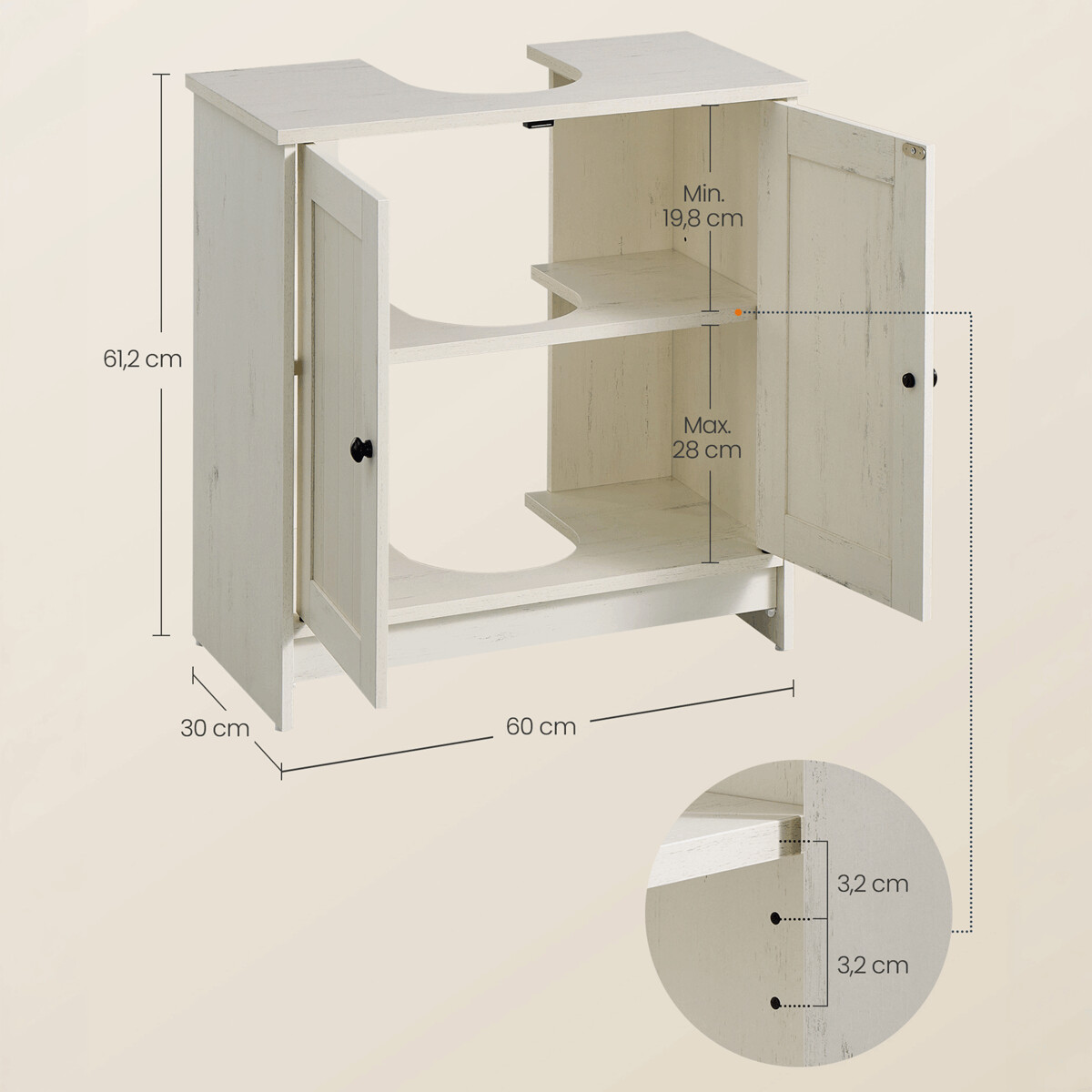 Koupelnová skříňka 60x30x61cm AUK-E1155 Autronic (foto 6)
