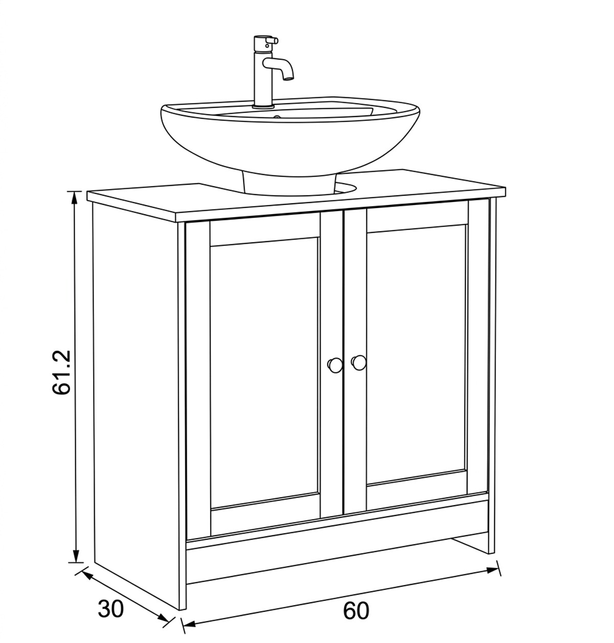 Koupelnová skříňka 60x30x61cm AUK-E1155 Autronic (foto 7)
