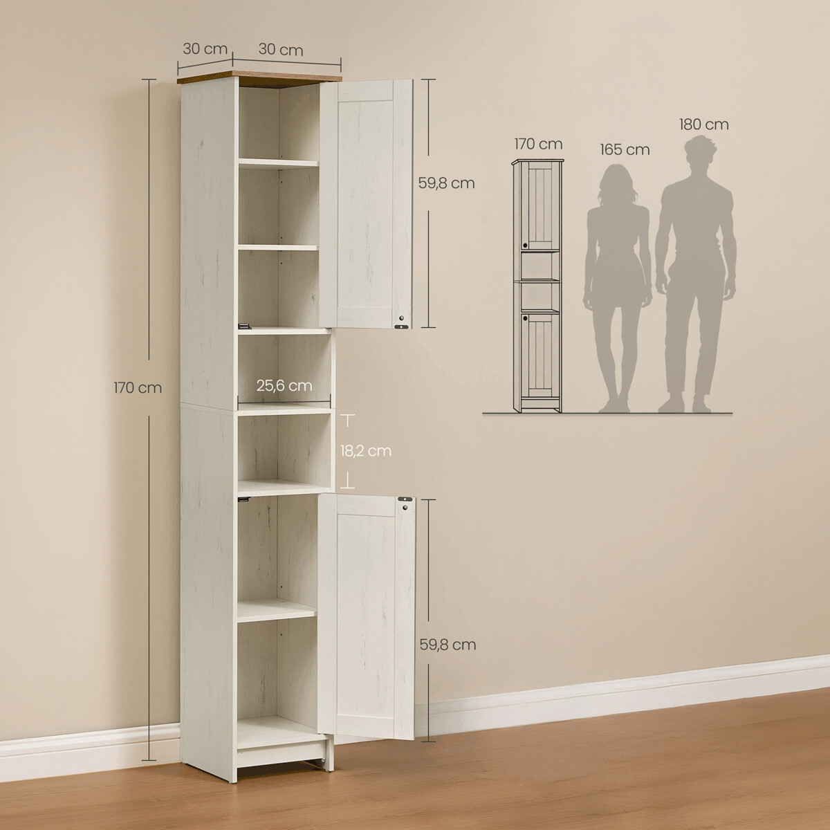 Koupelnová skříňka 30x30x170cm AUK-E1166 Autronic (foto 6)