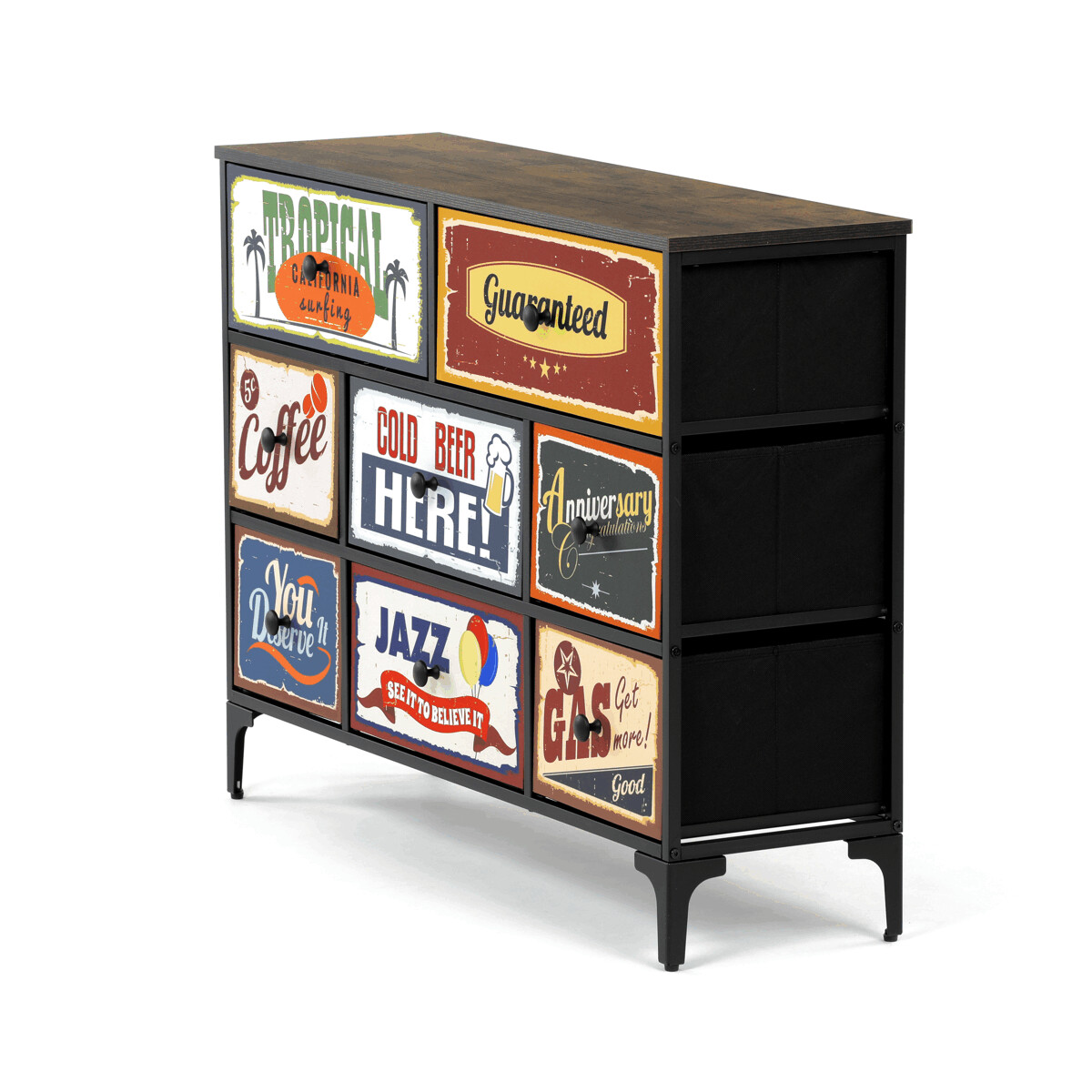 Komoda zásuvková AUK-W2104 BK