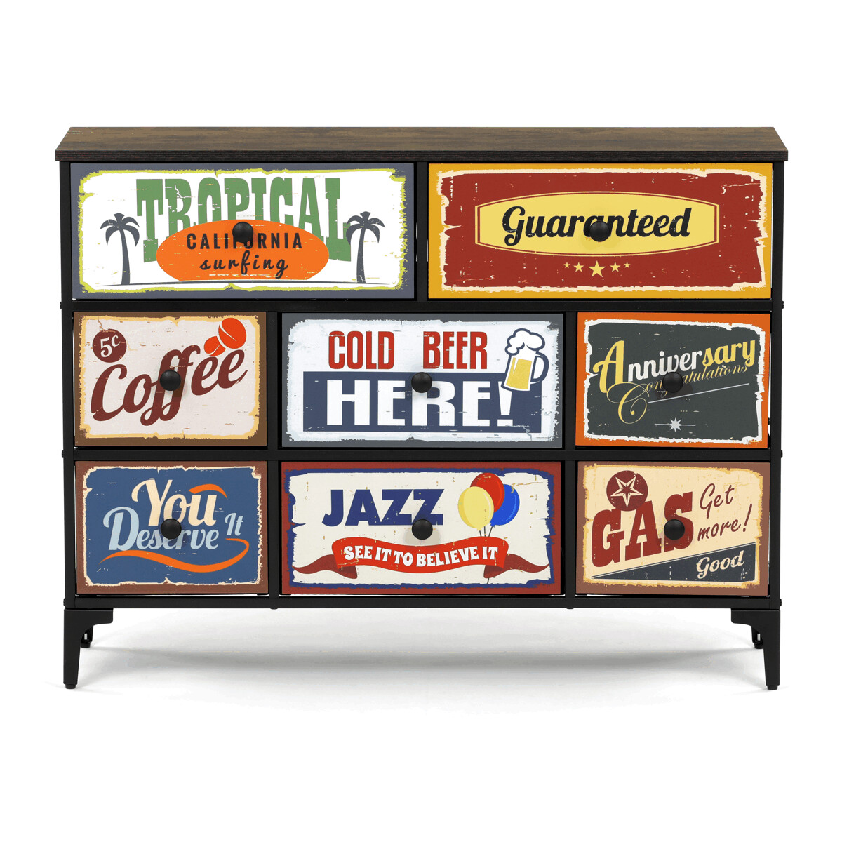 Komoda zásuvková AUK-W2104 BK