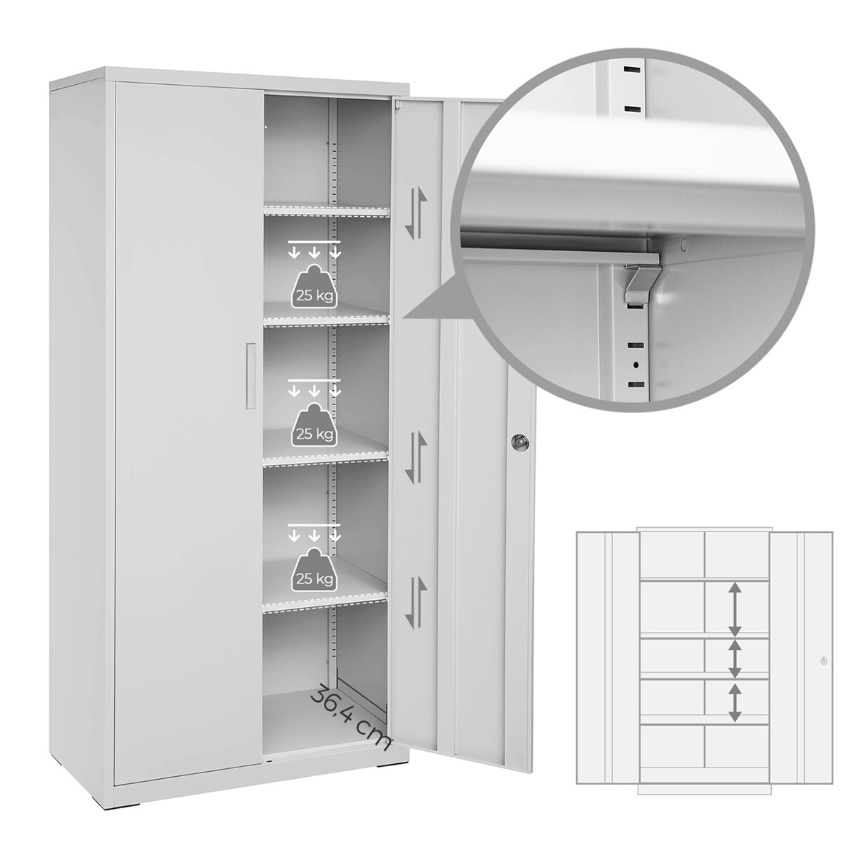Komoda 80x40x180cm AUS-E1115 Autronic (foto 6)