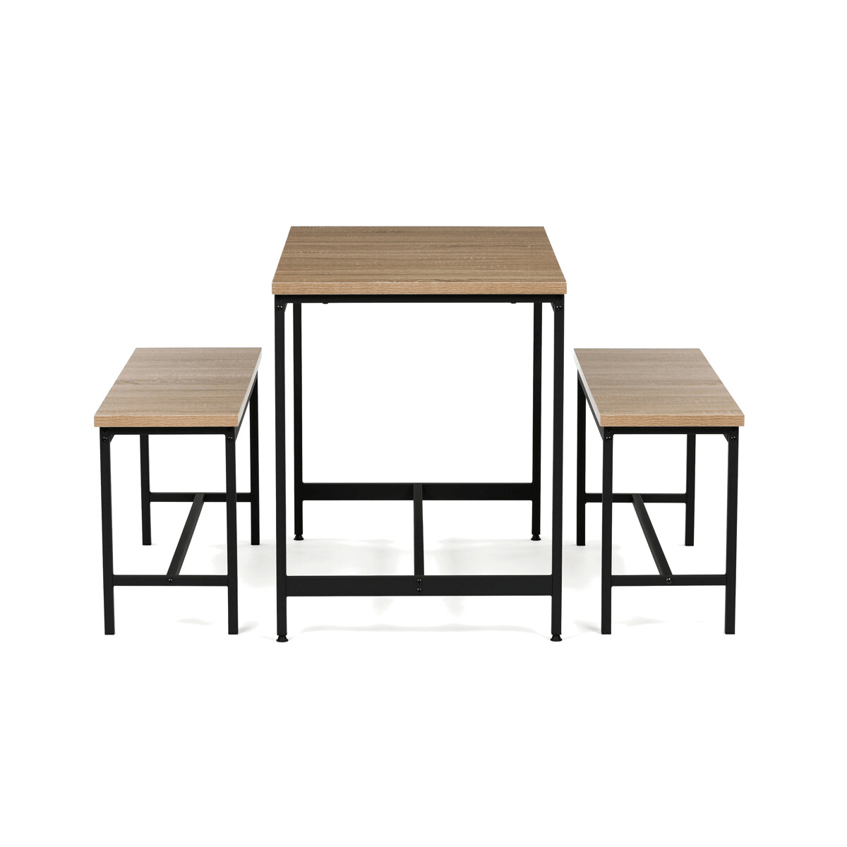 Jedálenský set s 2 lavicemi AUT-G1175 Hnedá
