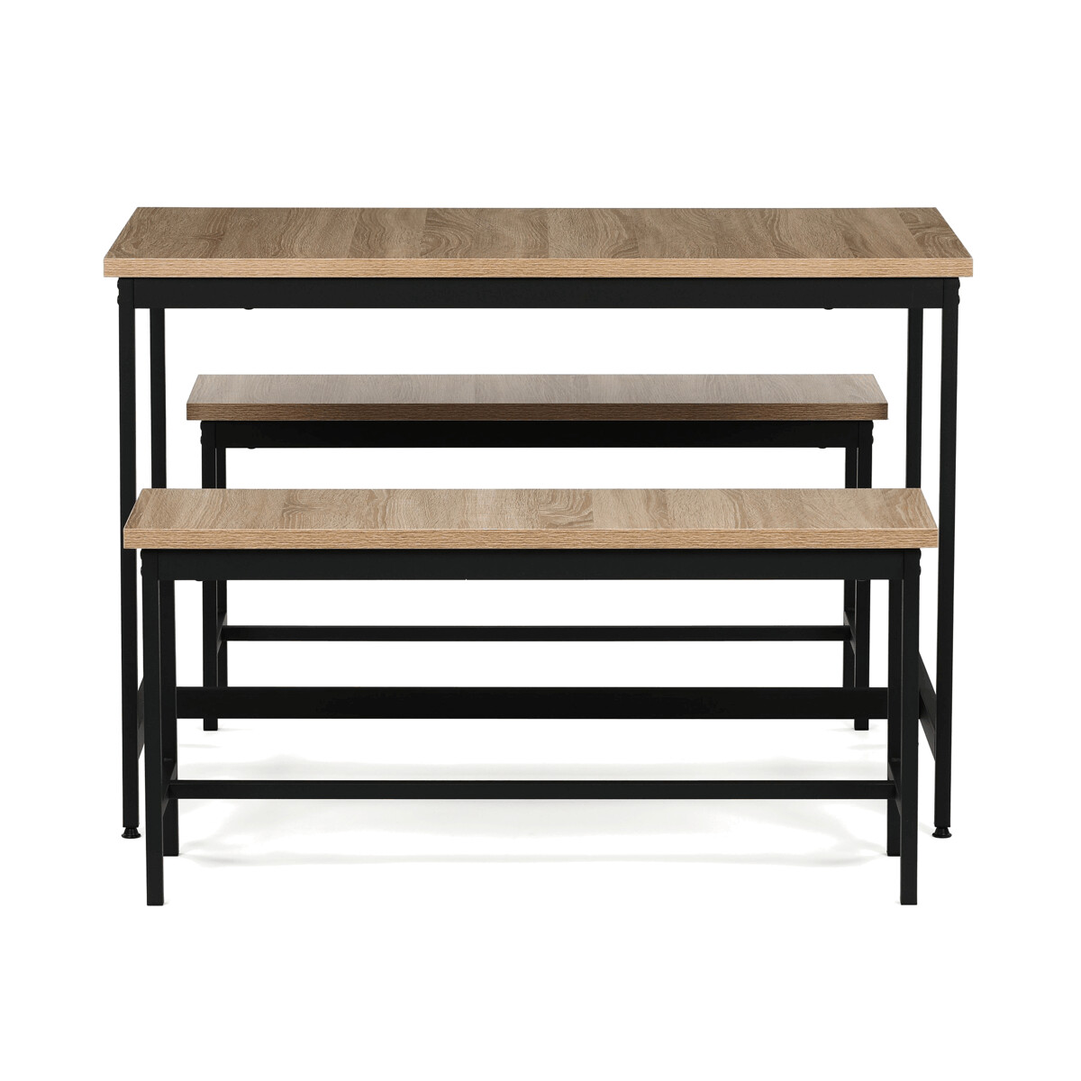Jedálenský set s 2 lavicemi AUT-G1175 Hnedá