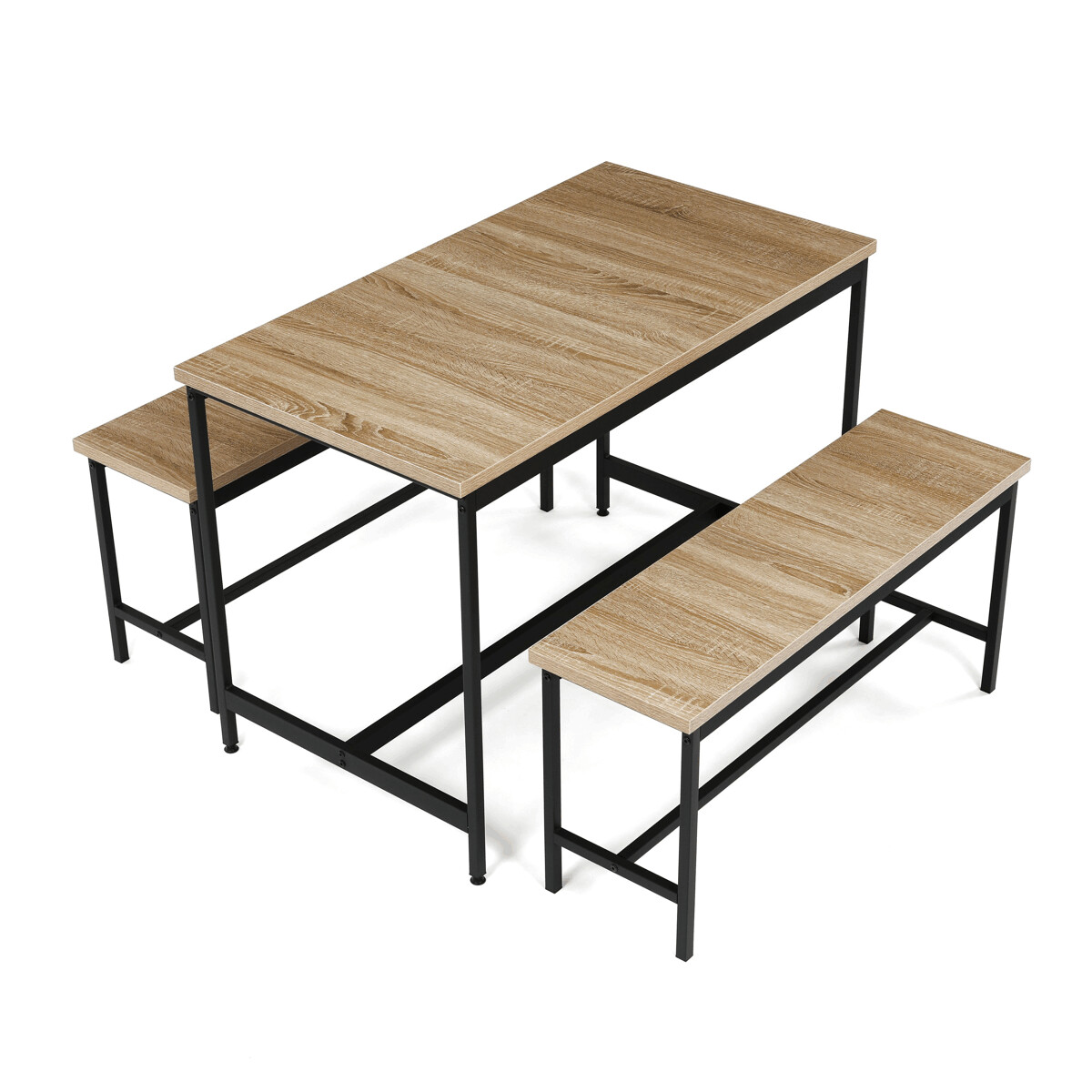 Jedálenský set s 2 lavicemi AUT-G1175 Hnedá