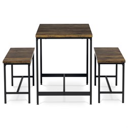 Jídelní set 1+2, rozměr stolu 110x60x75, rozměr lavice 98x30x47, MDF, barva staré dřevo