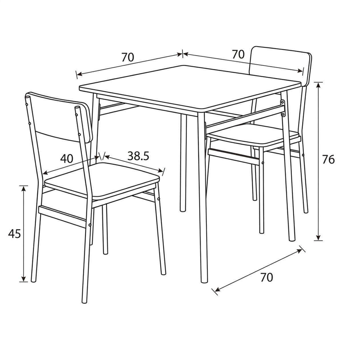 Jídelní set s 2 židlemi AUT-O2121 Autronic (foto 8)
