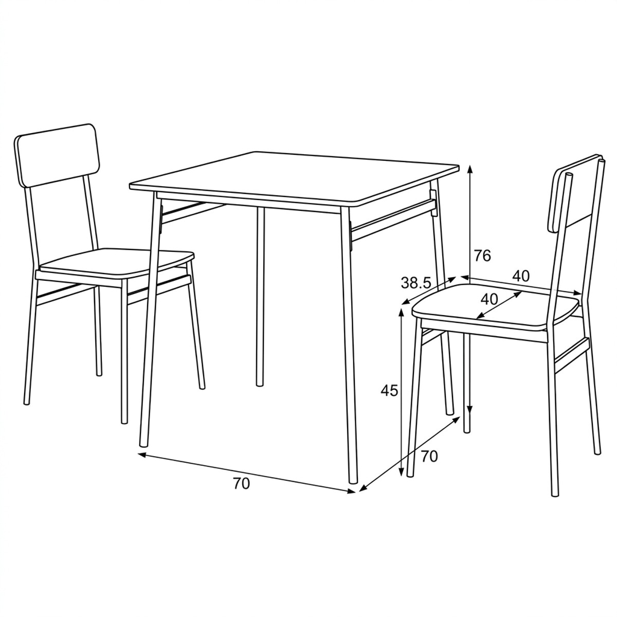 Jídelní set s 2 židlemi AUT-O2122 Autronic (foto 8)