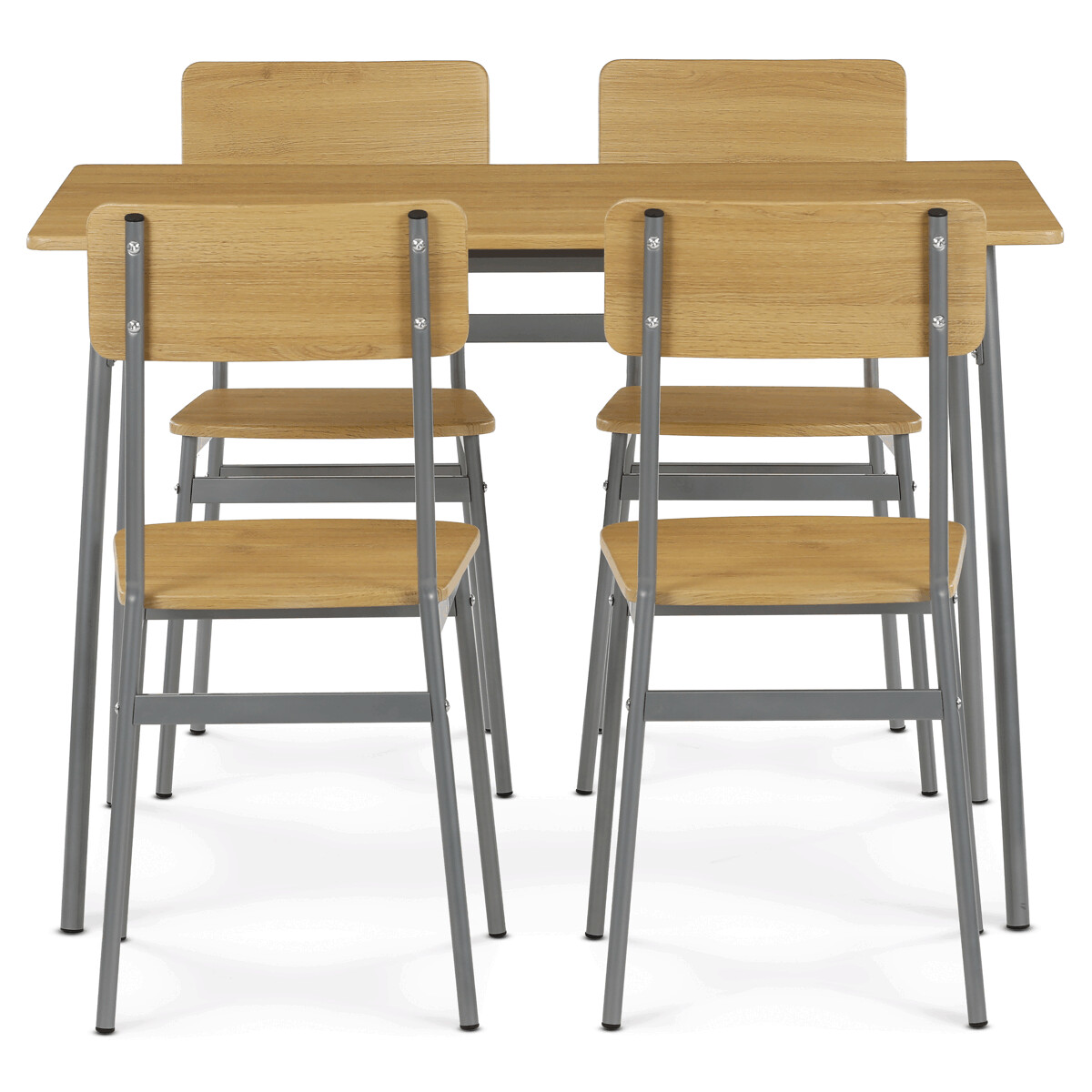 Jedálenský set so 4 stoličkami AUT-O2156 Hnedá